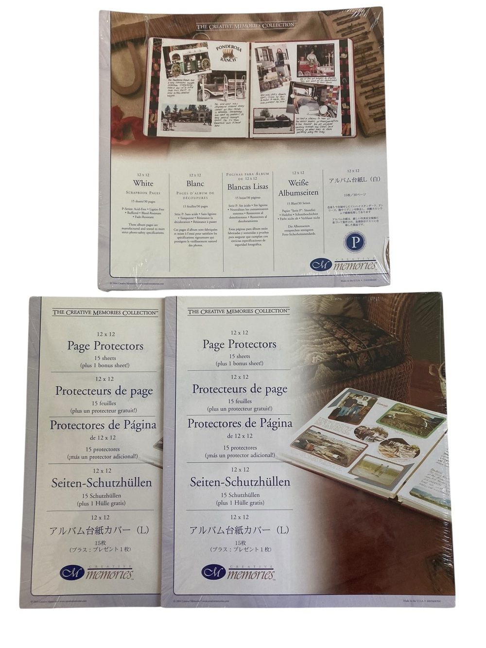 Creative Memories 12x12 Lot - 1 Scrapbook Pages + 2 Page Protectors 2004 SEALED